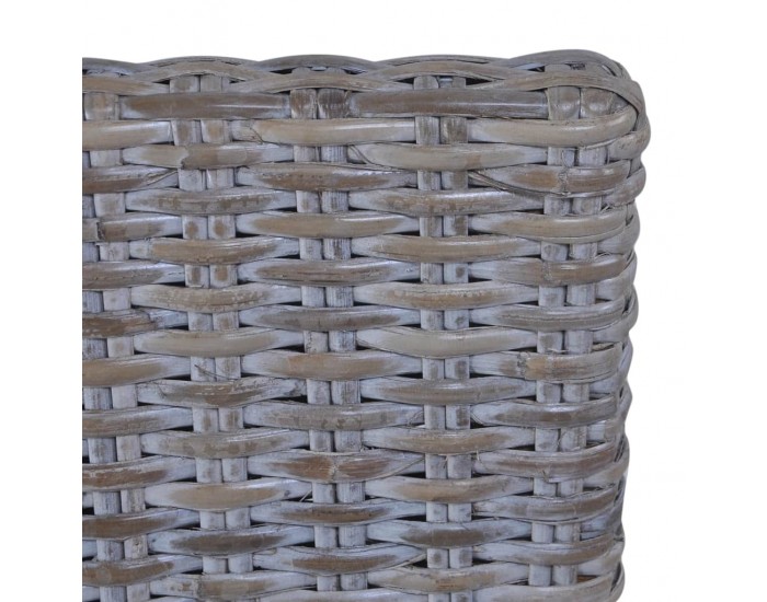 Sonata Трапезни столове, 6 бр, кубу ратан, мангова дървесина, сиви -