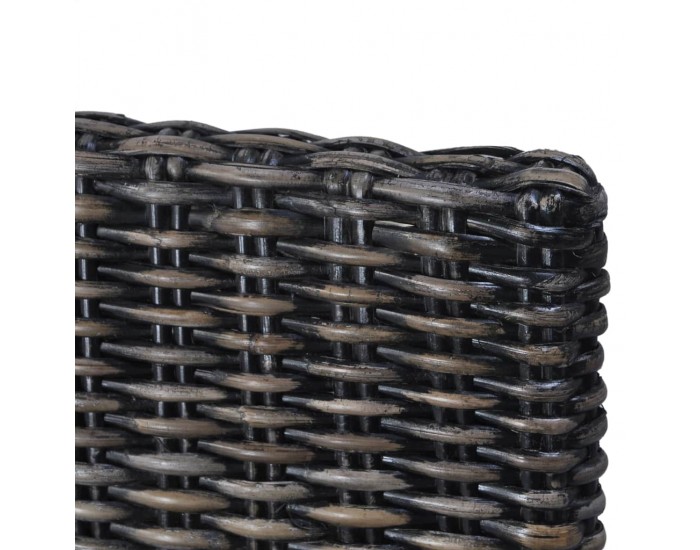 Sonata Трапезни столове, 6 бр, кубу ратан, мангова дървесина, черни -