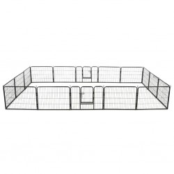 Sonata Заграждение за куче, 16 панела, стомана, 60x80 см, черно - Аксесоари