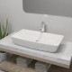 Sonata Мивка за баня със смесител, керамична, правоъгълна, бяла -