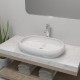 Sonata Мивка за баня със смесител, керамична, овална, бяла -