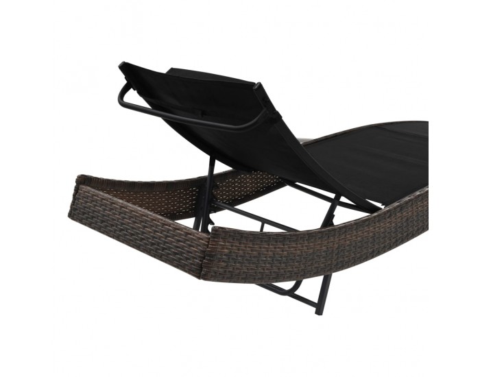 Sonata Шезлонг с възглавница, кафяв полиратан -