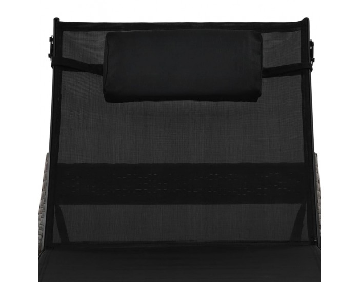 Sonata Шезлонг с възглавница, кафяв полиратан -