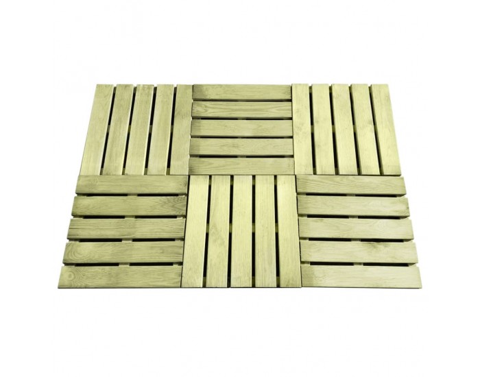 Sonata Декинг плочки, 6 бр, 50x50 см, FSC дървесина, зелени -