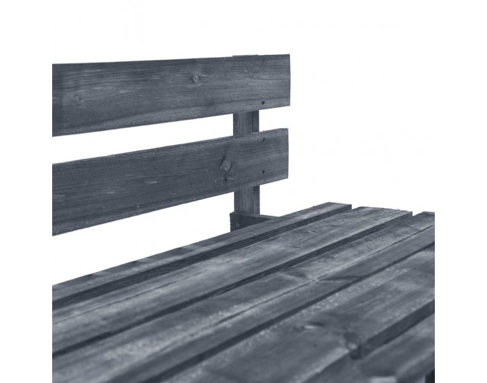 Sonata Градинска пейка от палети, FSC дървесина, сива импрегнация -
