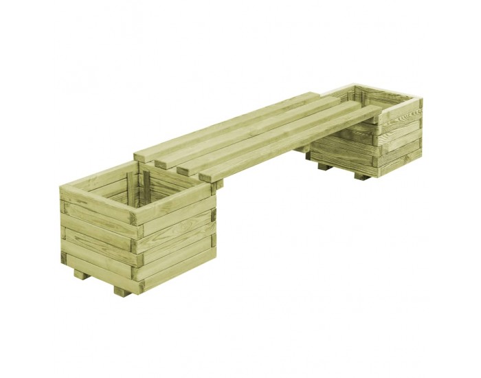 Sonata Градинска пейка със саксии, FSC импрегнирана борова дървесина -