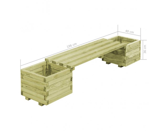 Sonata Градинска пейка със саксии, FSC импрегнирана борова дървесина -