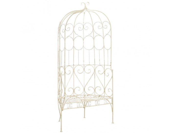 Sonata Градинска пейка, 95 см, желязо, антично бяло -