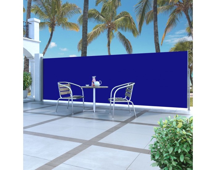 Sonata Прибираща се странична тента, 160х500 см, синя -