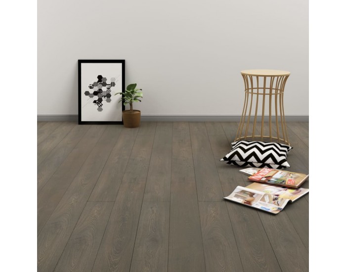 Sonata Самозалепващи подови дъски, 4,46 м², 3 мм, PVC, сиво и кафяво -