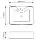 Sonata Мивка с отвор за смесител, 48x37x13,5 см, керамична, сребриста -