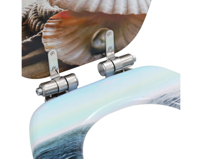 Sonata Тоалетна седалка с плавно затваряне, МДФ капак, морски дизайн -