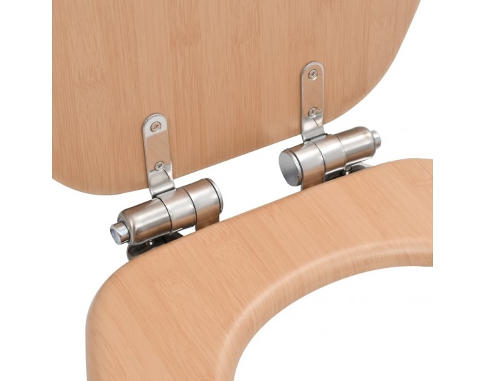 Sonata Тоалетна седалка с плавно затваряне, МДФ капак, дизайн бамбук -