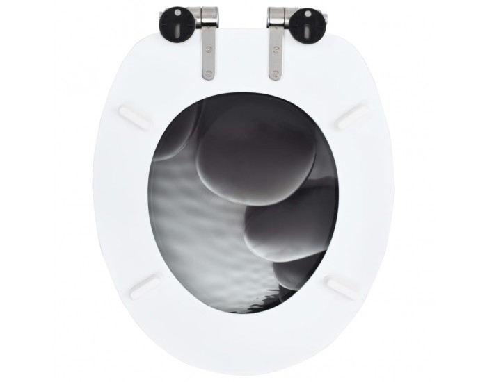 Sonata Тоалетна седалка с плавно затваряне, МДФ капак, дизайн с камъни -