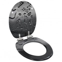 Sonata Тоалетна седалка с плавно затваряне, МДФ капак, водни капки - Продукти за баня и WC