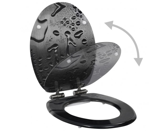 Sonata Тоалетна седалка с плавно затваряне, МДФ капак, водни капки -