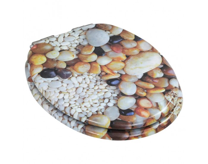 Sonata Тоалетна седалка с плавно затваряне, МДФ капак, морски камъчета -