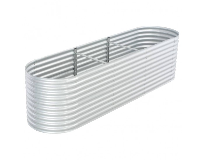 Sonata Градински плантер, 320x80x81 см, поцинкована стомана, сребрист -