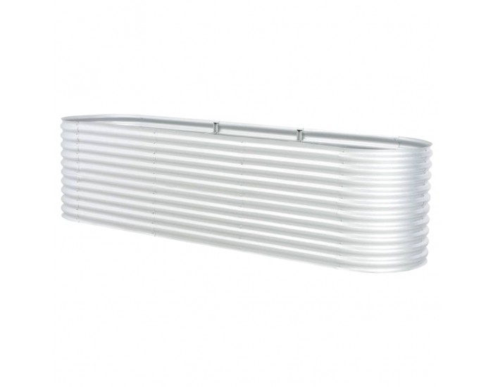 Sonata Градински плантер, 320x80x81 см, поцинкована стомана, сребрист -