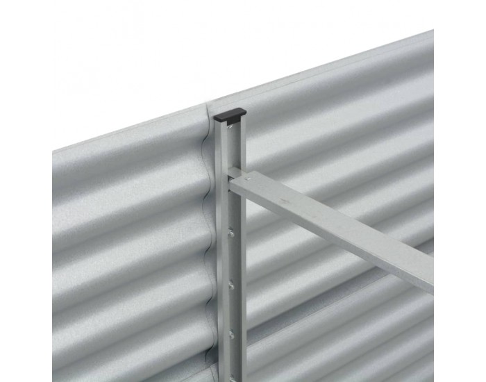 Sonata Градински плантер, 320x80x81 см, поцинкована стомана, сребрист -