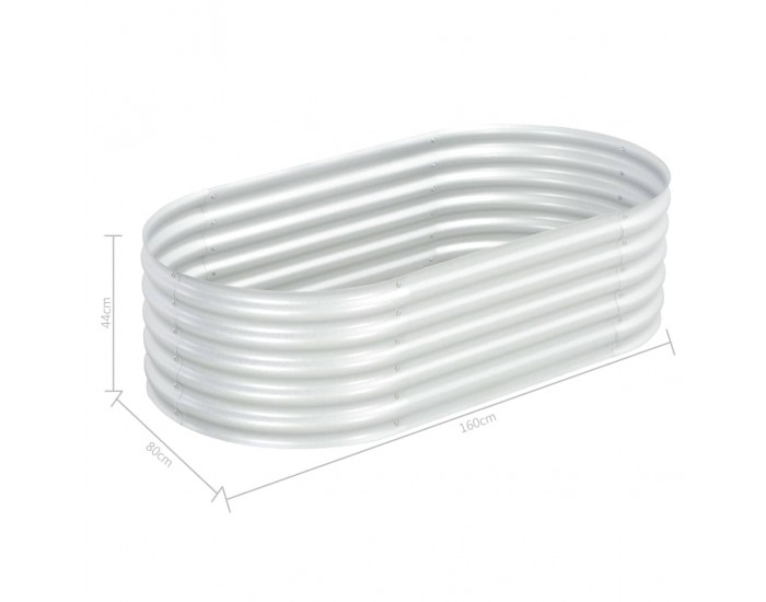 Sonata Градински плантер, 160x80x44 см, поцинкована стомана, сребрист -