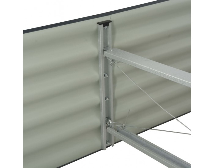 Sonata Градински плантер, 320x80x44 см, поцинкована стомана, сив -