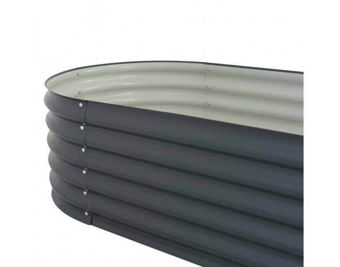 Sonata Градински плантер, 320x80x44 см, поцинкована стомана, сив -