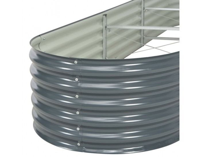 Sonata Градински плантер, 320x80x44 см, поцинкована стомана, сив -