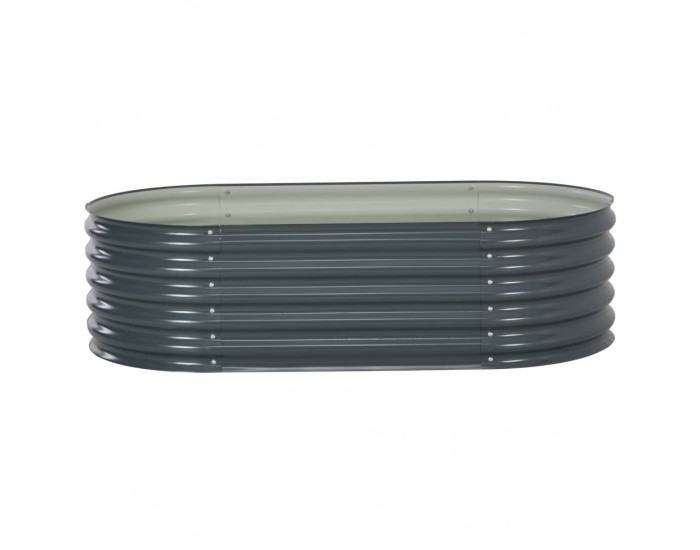 Sonata Градински плантер, 160x80x44 см, поцинкована стомана, сив -