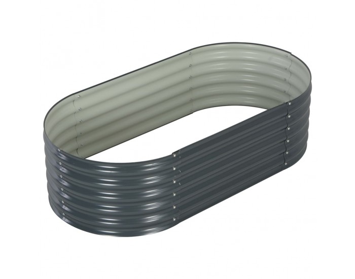 Sonata Градински плантер, 160x80x44 см, поцинкована стомана, сив -