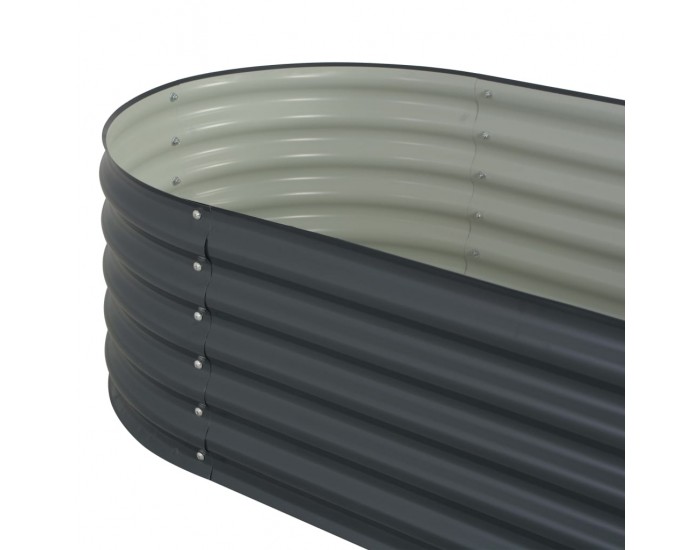 Sonata Градински плантер, 160x80x44 см, поцинкована стомана, сив -