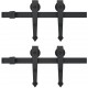 Sonata Комплект механизъм за плъзгаща врата, 2х183 см, стомана, черен -