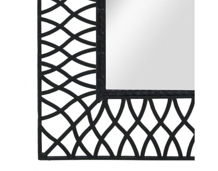 Sonata Градинско стенно огледало с рамка, 50x80 см, черно -
