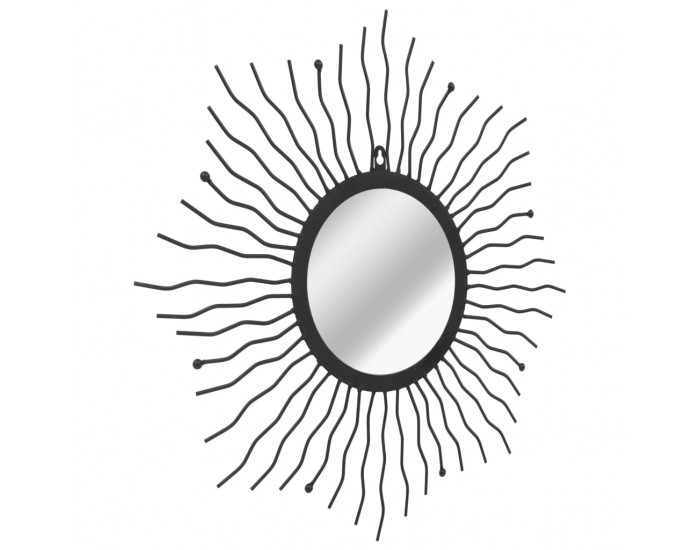 Sonata Градинско стенно огледало, слънчеви лъчи, 60 см, черно -
