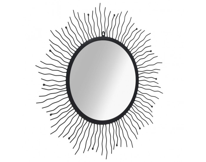 Sonata Градинско стенно огледало, слънчеви лъчи, 80 см, черно -