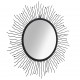 Sonata Градинско стенно огледало, слънчеви лъчи, 80 см, черно -