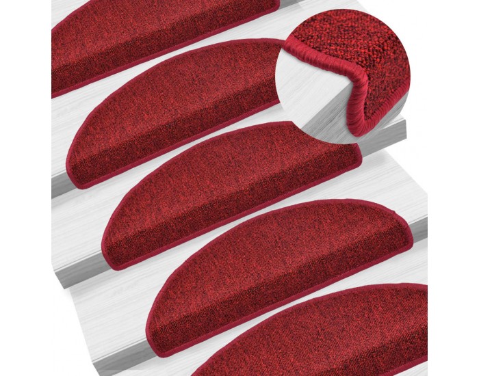 Sonata 15 бр стелки за стълбища, бордо червени, 65x24x4 см -