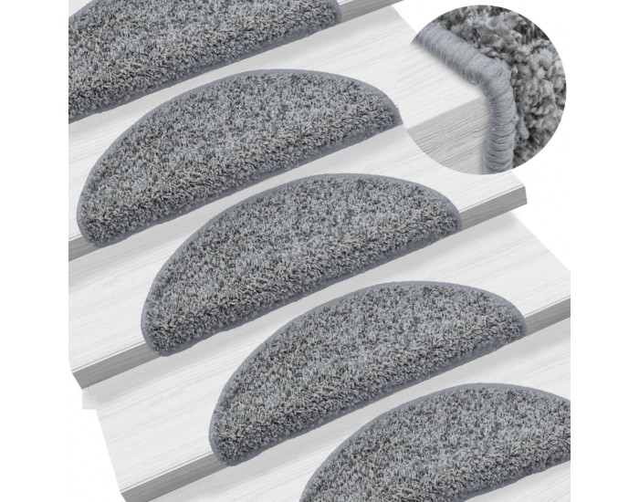 Sonata 15 бр стелки за стълбища, сиви, 56x20 см -