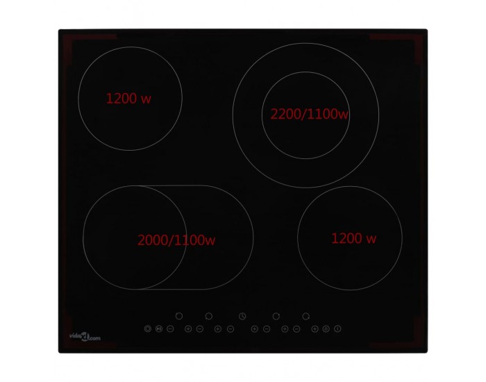 Sonata Керамичен плот с 4 котлона, сензорен контрол, 6600 W -