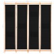Sonata Параван за стая, 4 панела, черен, 160x170x4 cм, текстил -