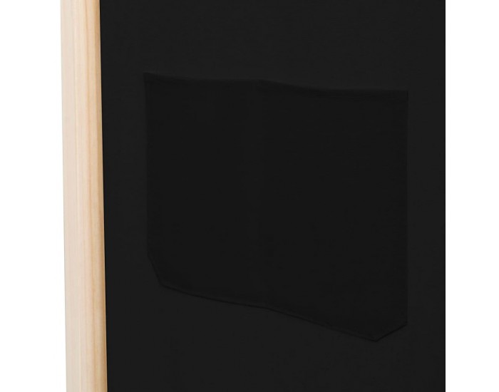 Sonata Параван за стая, 5 панела, черен, 200x170x4 cм, текстил -