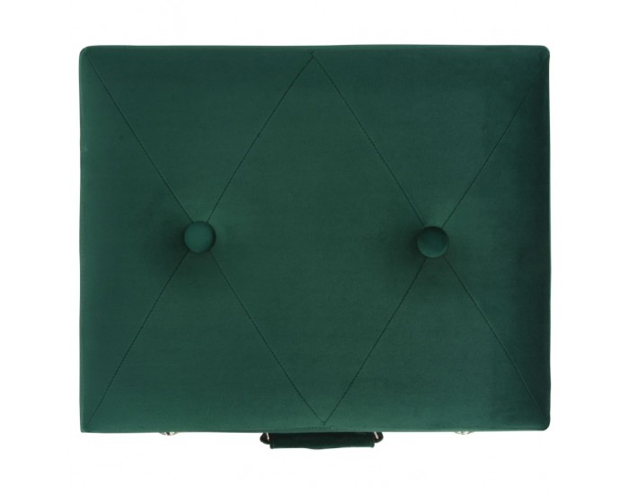 Sonata Табуретка за съхранение, 40 см, зелена, кадифе -