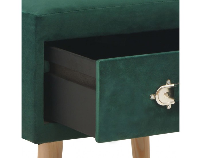 Sonata Нощно шкафче, зелено, 40x35x40 см, кадифе -