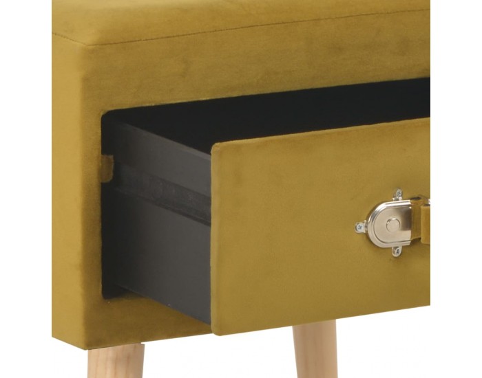 Sonata Нощно шкафче, цвят горчица, 40x35x40 см, кадифе -