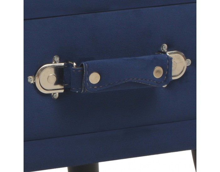Sonata Нощно шкафче, синьо, 40x35x40 см, кадифе -