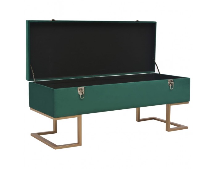 Sonata Пейка с отделение за съхранение, 105 см, зелено кадифе -