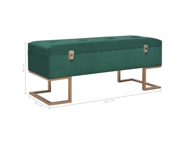 Sonata Пейка с отделение за съхранение, 105 см, зелено кадифе -