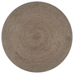 Sonata Ръчно тъкан килим от юта, кръгъл, 150 см, сив - Дневна