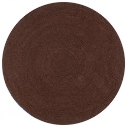 Sonata Ръчно тъкан килим от юта, кръгъл, 90 см, кафяв - Килими и Подови настилки