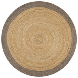 Sonata Ръчно тъкан килим от юта, сив кант, 150 см - Дневна